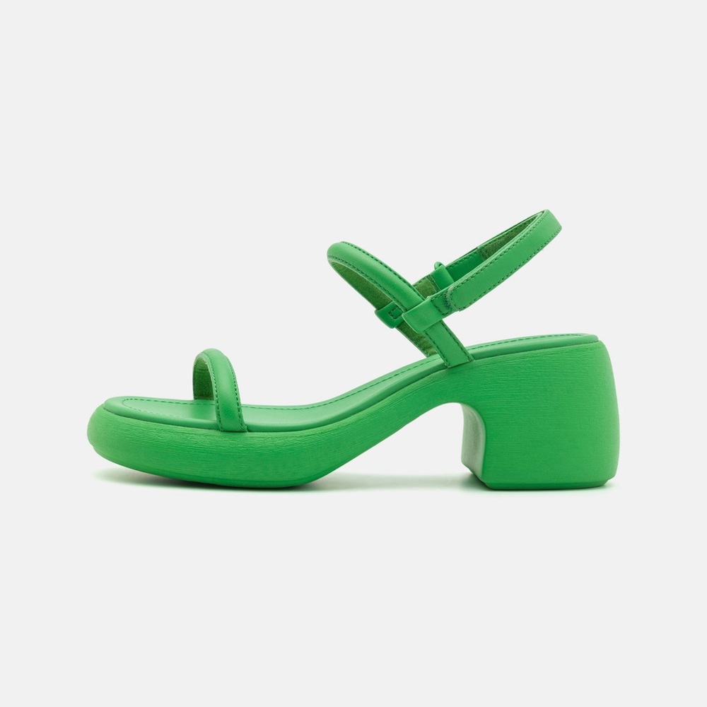 Camper Thelma Green Block Heel Sandals